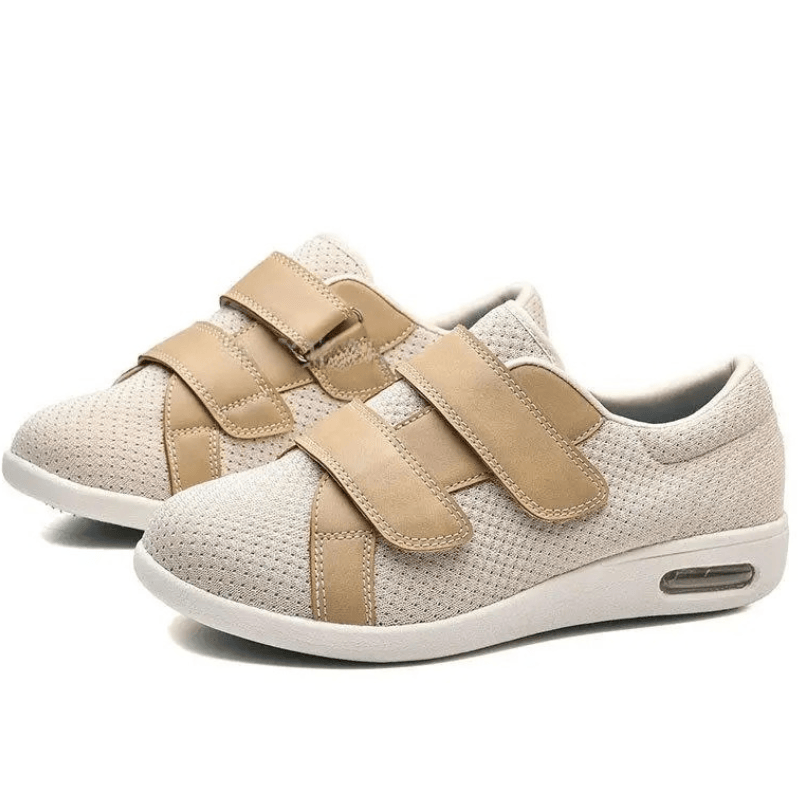 Basket Orthopédique Respirante Et Design À Scratch - Maille gris clair / 43