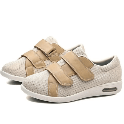 Basket Orthopédique Respirante Et Design À Scratch - Maille gris clair / 43
