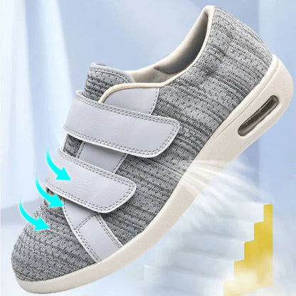 Basket Orthopédique Respirante Et Design À Scratch - Maille gris clair / 37