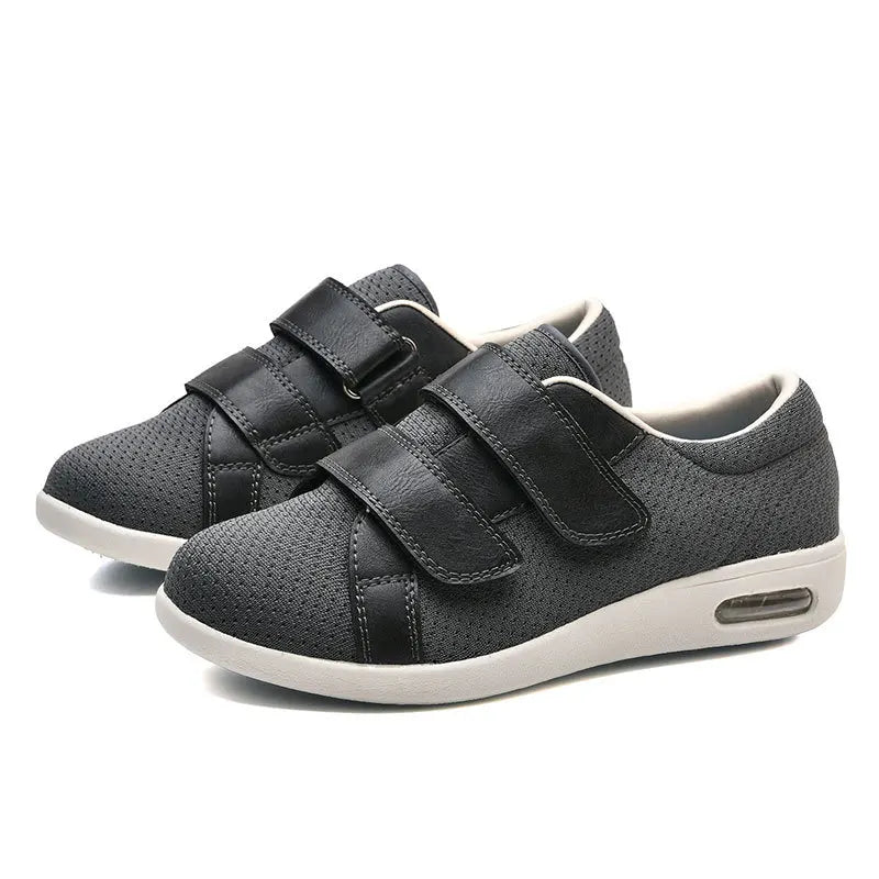 Basket Orthopédique Respirante Et Design À Scratch - Maille gris clair / 41