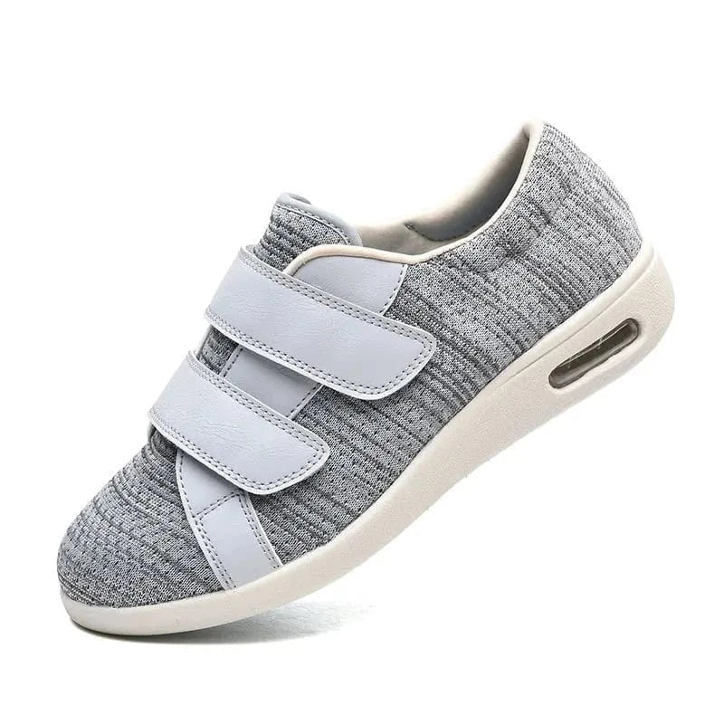 Basket Orthopédique Respirante Et Design À Scratch - Maille gris clair / 44
