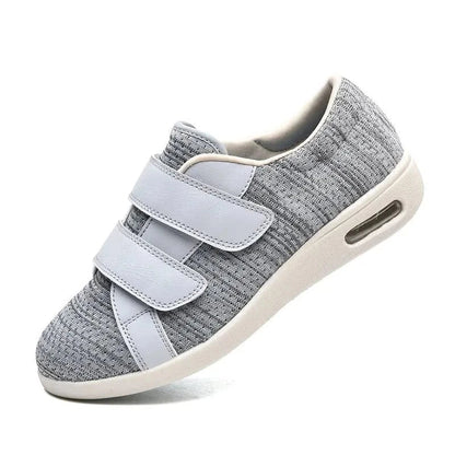 Basket Orthopédique Respirante Et Design À Scratch - Maille gris clair / 44