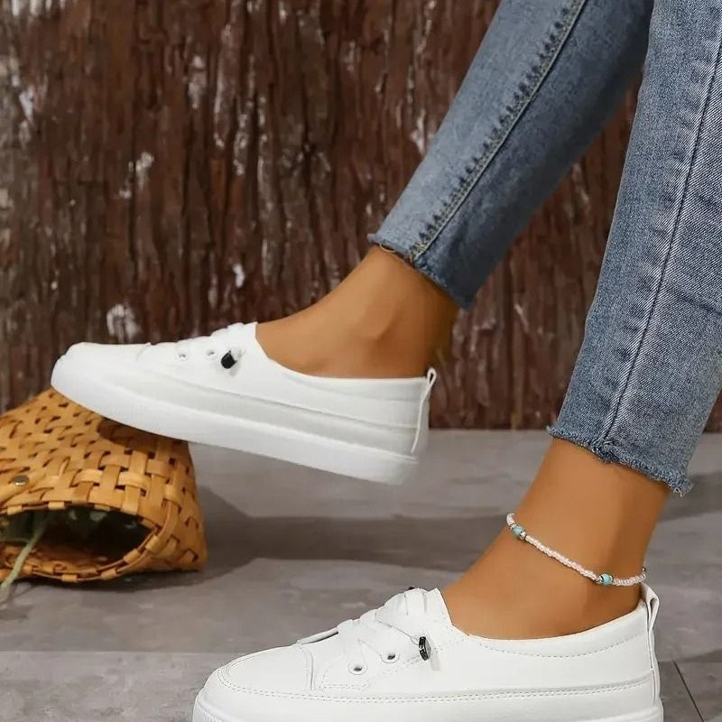 Baskets blanches sobres orthopédiques femme - 36 / Blanc