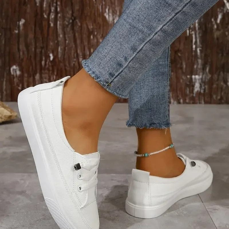 Baskets blanches sobres orthopédiques femme - 38 / Blanc