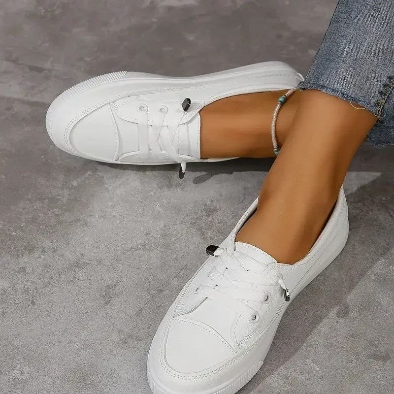 Baskets blanches sobres orthopédiques femme - 39 / Blanc