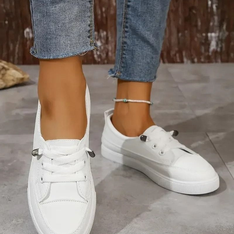 Baskets blanches sobres orthopédiques femme - 37 / Blanc