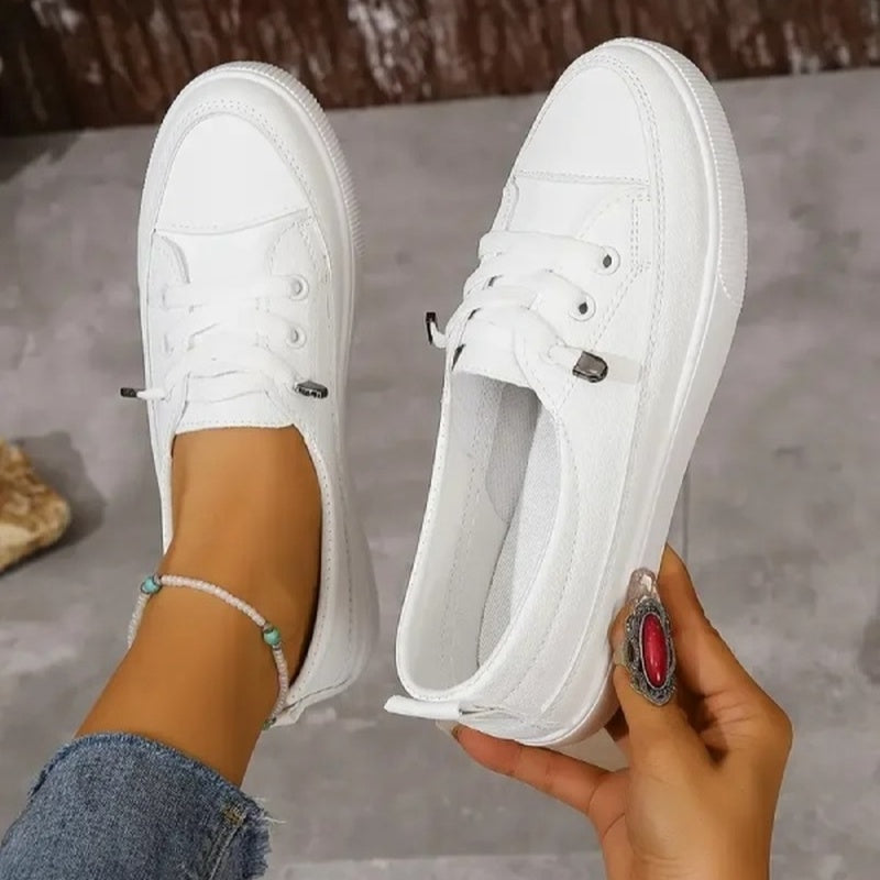 Baskets blanches sobres orthopédiques femme - 40 / Blanc