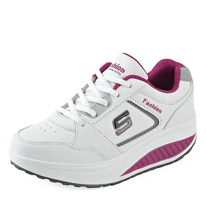 Baskets Respirantes à Plateforme Compensées pour Femme - Blanc / 35