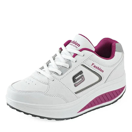 Baskets Respirantes à Plateforme Compensées pour Femme - Blanc / 35