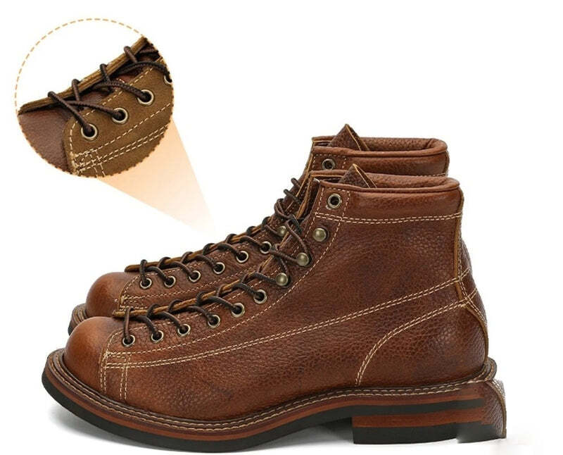 Bottines en cuir marron pour homme au style moderne - 37 / Green
