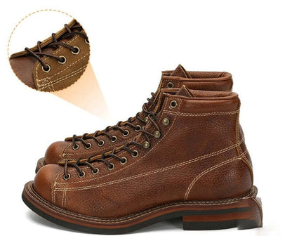 Bottines en cuir marron pour homme au style moderne - 37 / Green