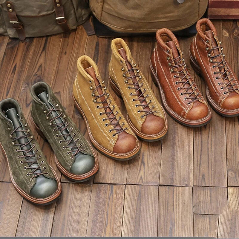 Bottines en cuir marron pour homme au style moderne - 38 / Chocolate