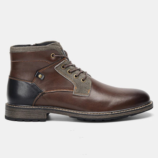 Bottines en cuir marron pour homme