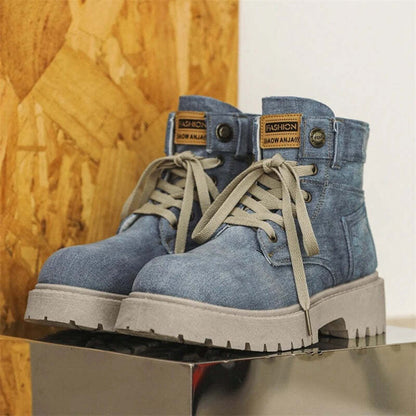 Bottines bleues effet jean - 41 / Black