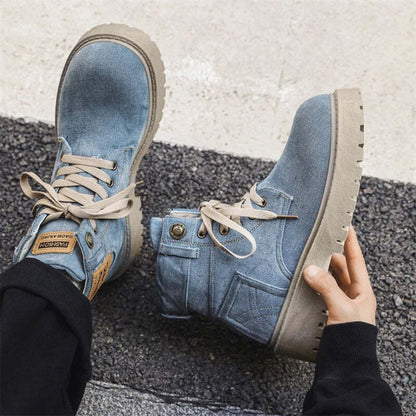 Bottines bleues effet jean - 43 / Black