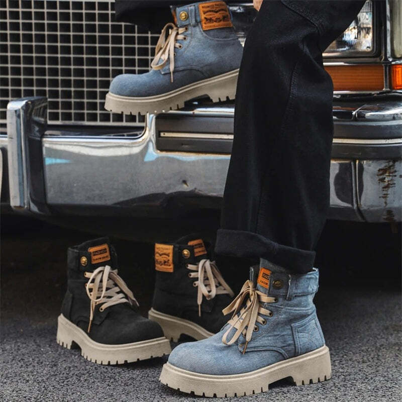 Bottines bleues effet jean - 41 / RoyalBlue