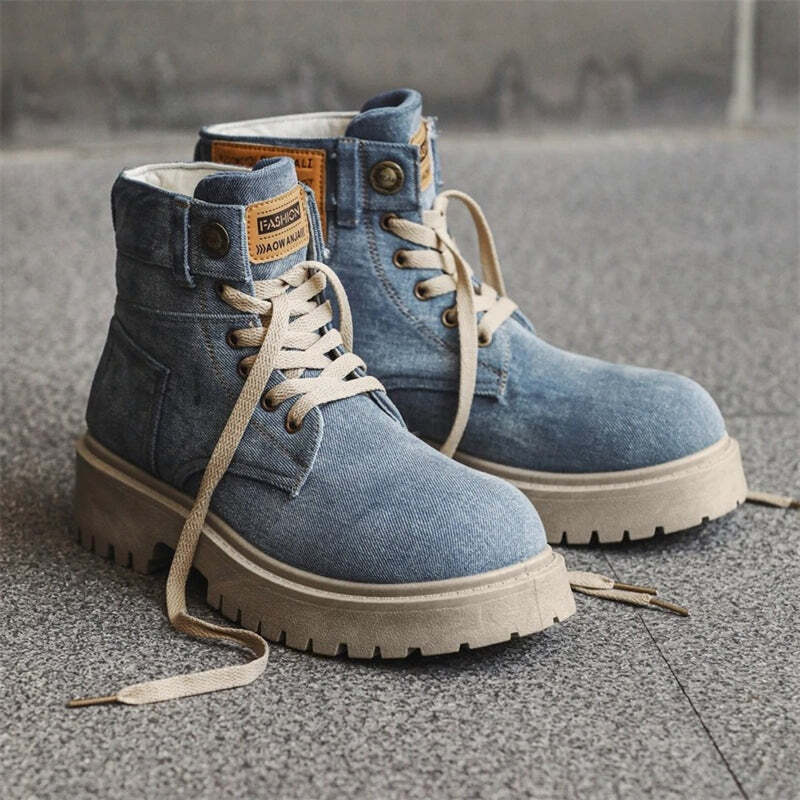 Bottines bleues effet jean - 44 / RoyalBlue
