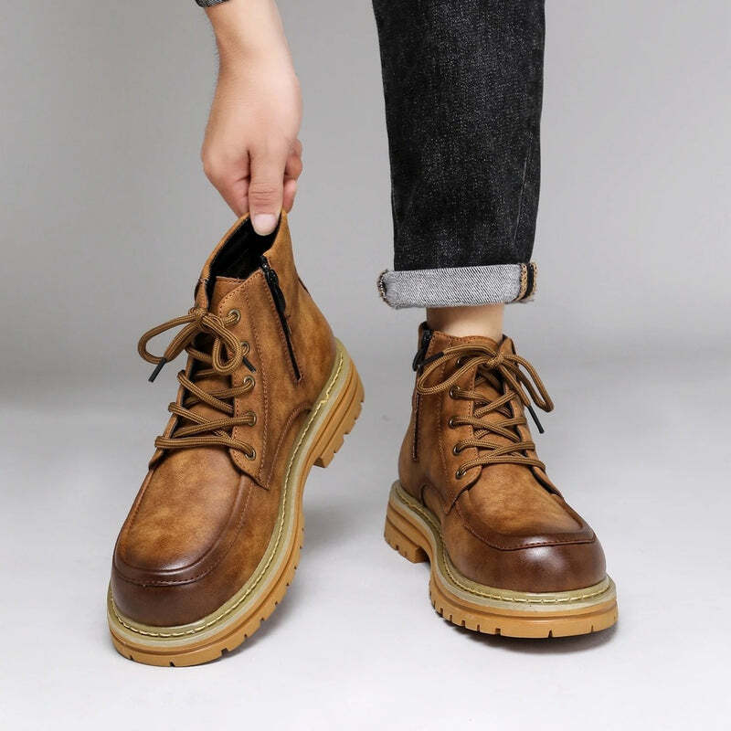 Bottines orthopédiques en cuir marron - 44 / Chocolate