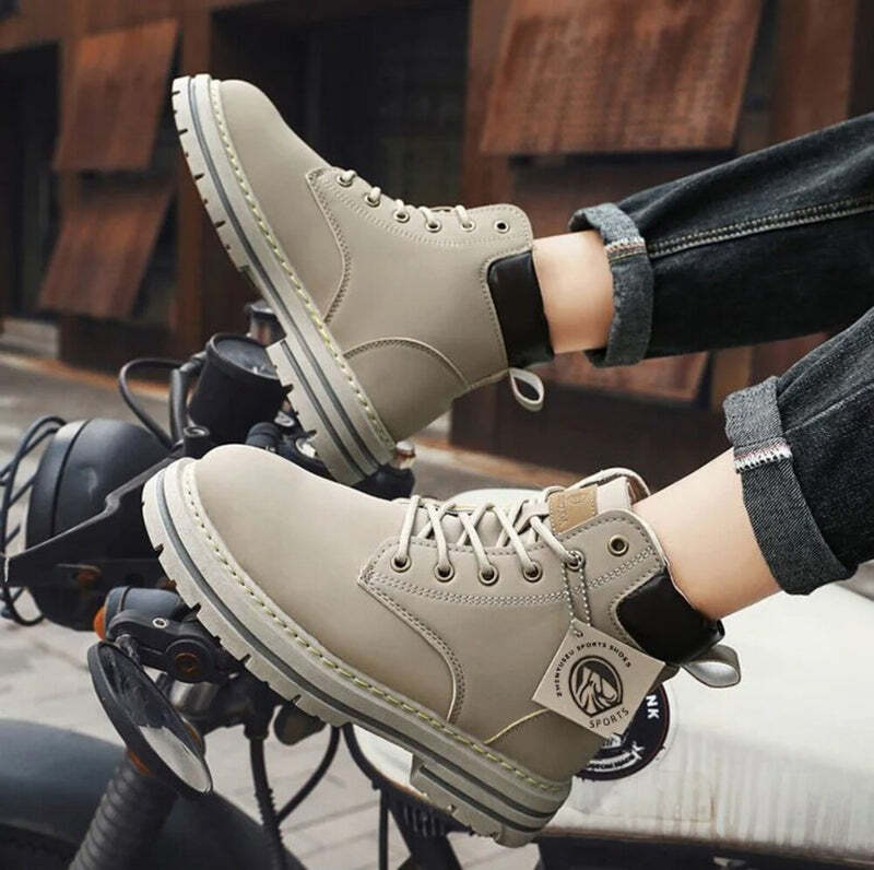 Bottines en cuir noir pour homme - 40 / Green