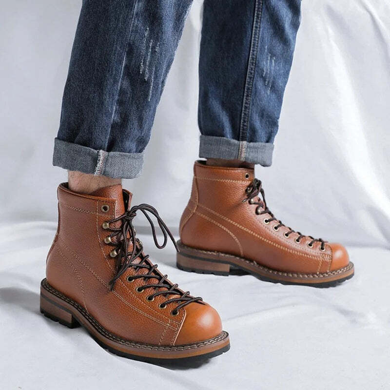 Bottines en cuir pour homme - 41 / Sienna