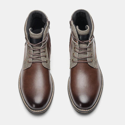 Bottines en cuir marron pour homme - 41 / Black