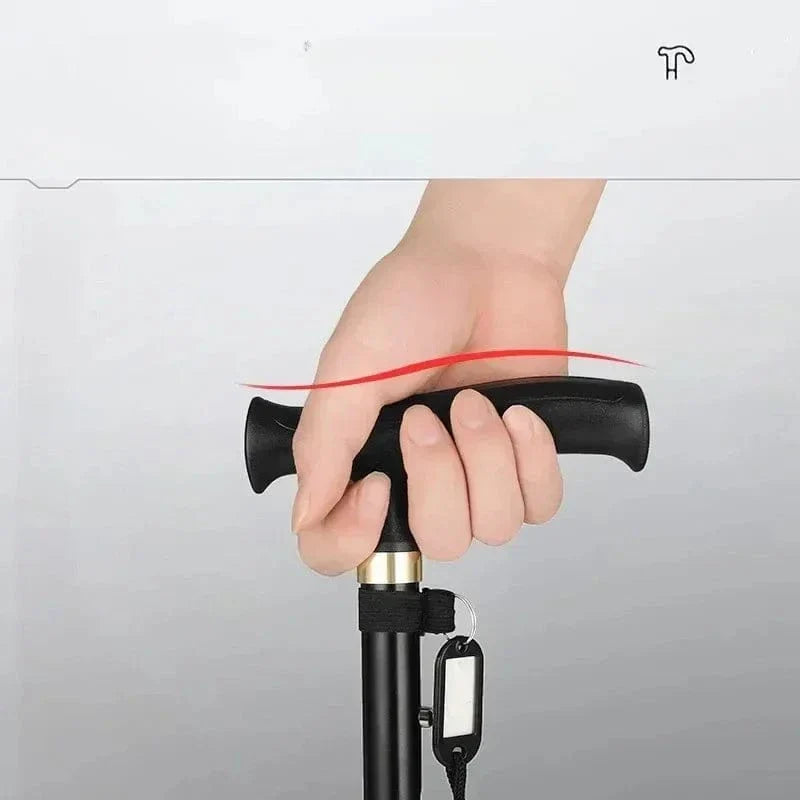 Canne Orthopédique Colorée Pliable pour Personnes Âgées - Gris