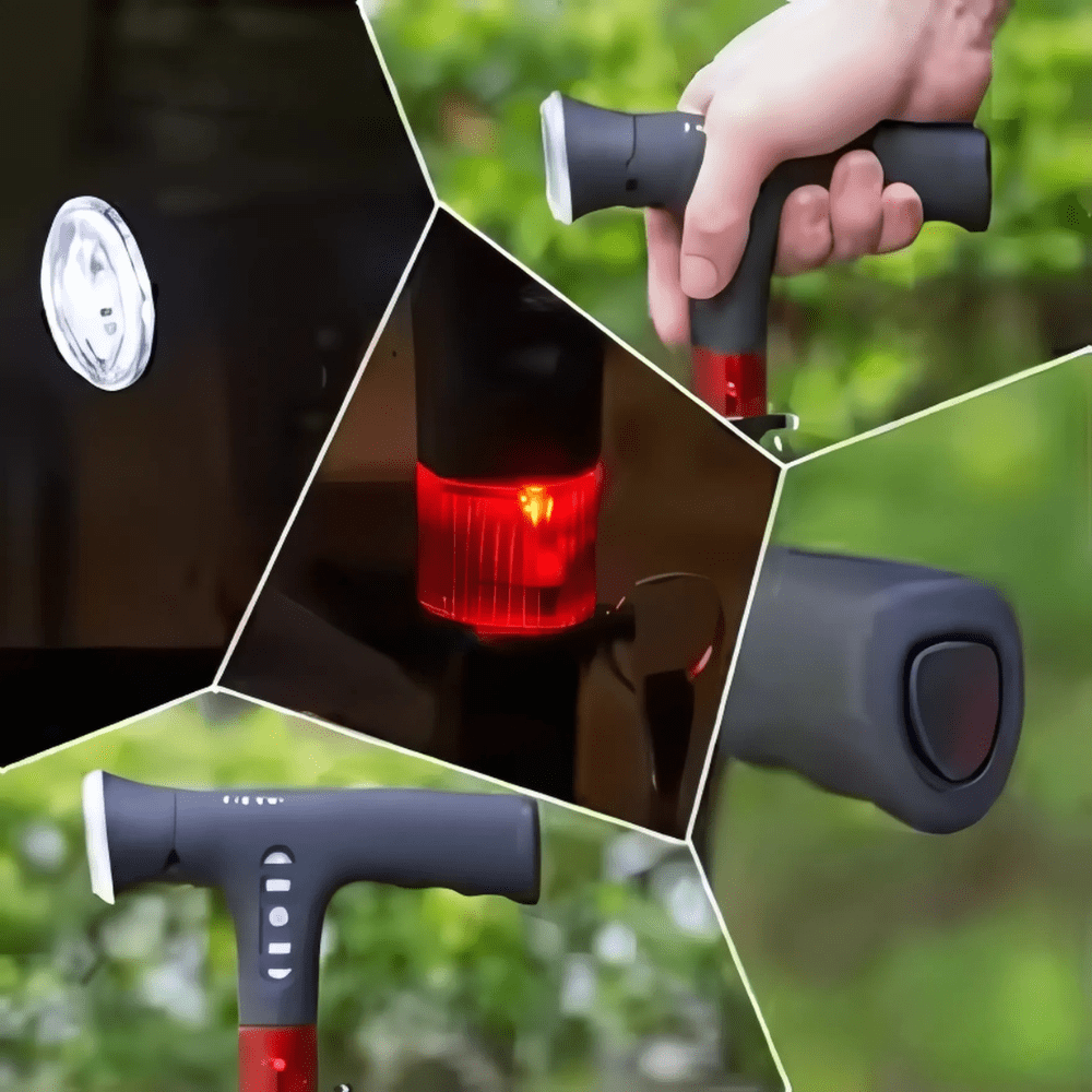 Canne Orthopédique Pliante pour Personnes Âgées avec LED Intégré - Image 3