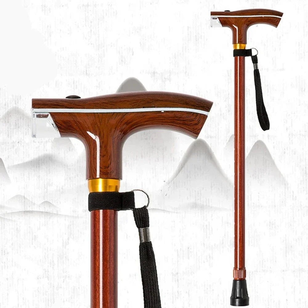 Canne Orthopédique Réglable en Bois avec Lampe LED - Image 2