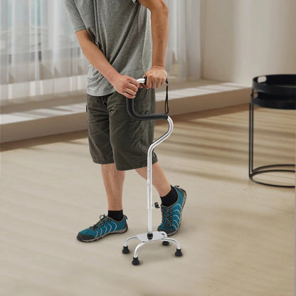 Canne Orthopédique Télescopique Pliable pour Personnes Âgées - Argent