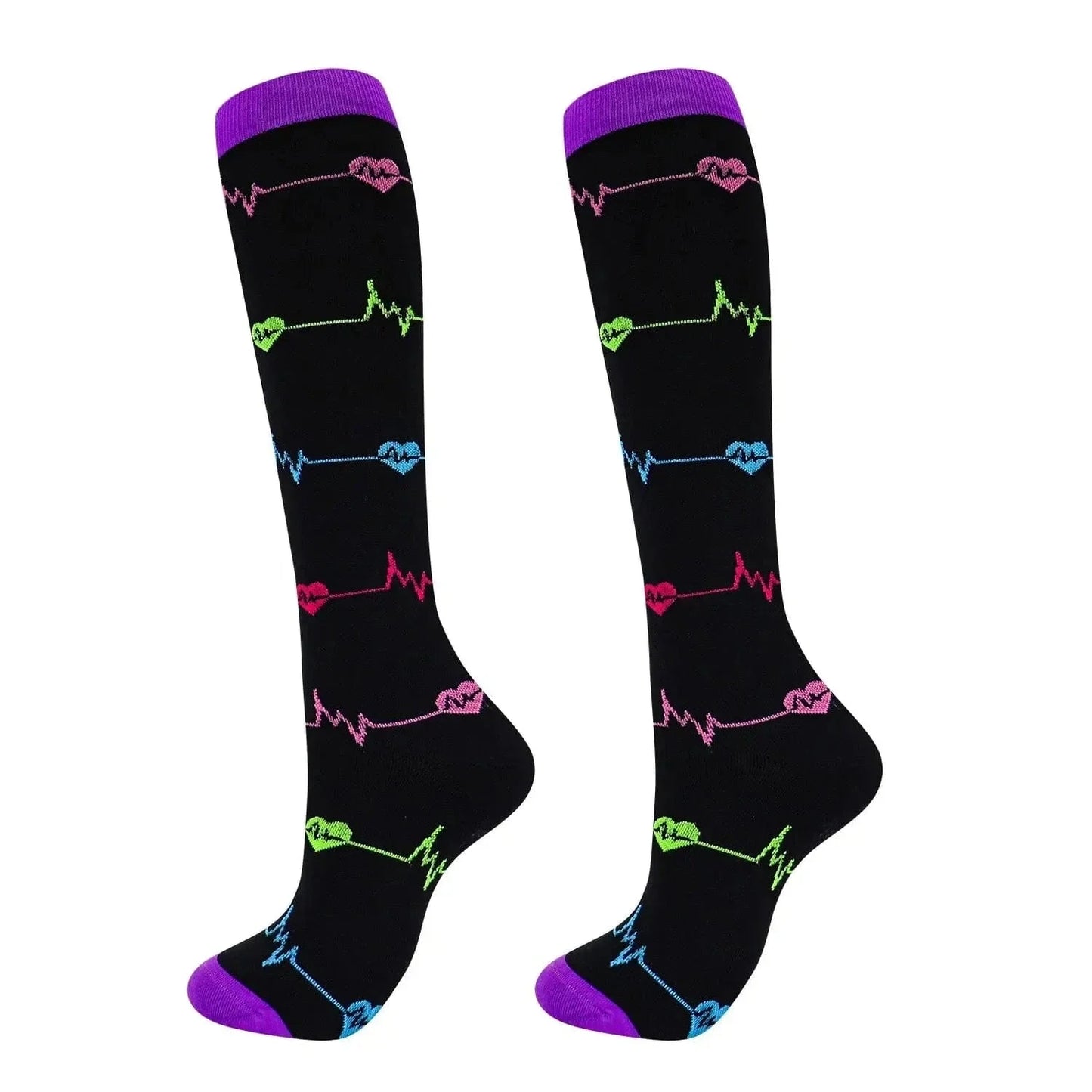 Chaussette Orthopédique Femme Montante à Pression Élastique - Cœurs 1