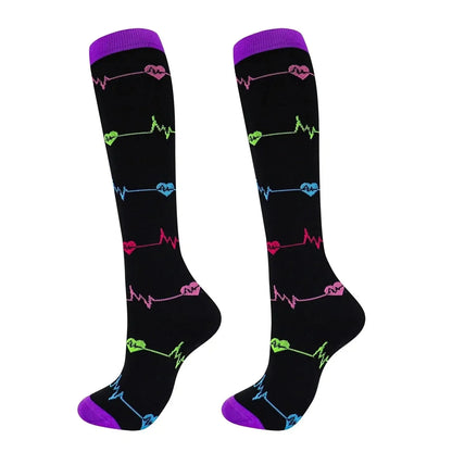 Chaussette Orthopédique Femme Montante à Pression Élastique - Cœurs 1