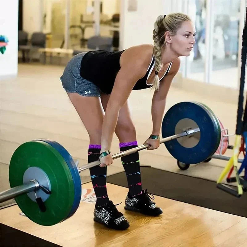 Chaussette Orthopédique Femme Montante à Pression Élastique - Rubans