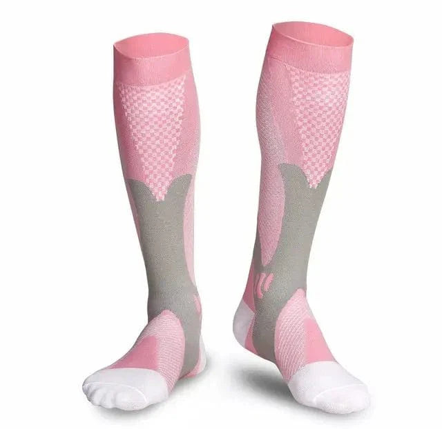 Chaussette Orthopédique Femme Montante pour Varices et Jambes Enflées - Rose / L-XL