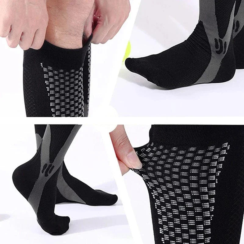Chaussette Orthopédique Femme Montante pour Varices et Jambes Enflées - Orange / S-M