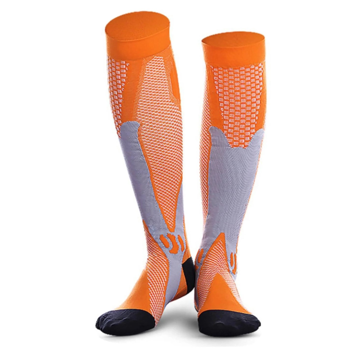 Chaussette Orthopédique Femme Montante pour Varices et Jambes Enflées - Blanc / 2XL