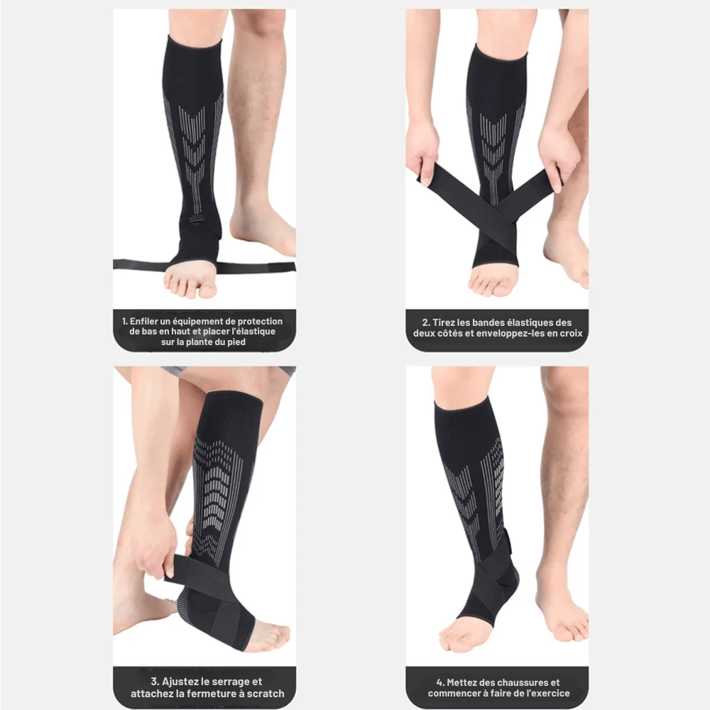 Chaussette Orthopédique Homme de Compression Anti Gonflement - Gris / XL