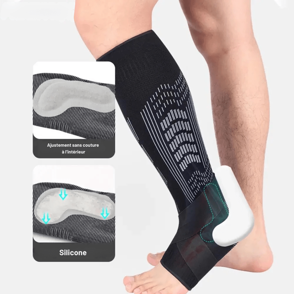 Chaussette Orthopédique Homme de Compression Anti Gonflement - Gris / M