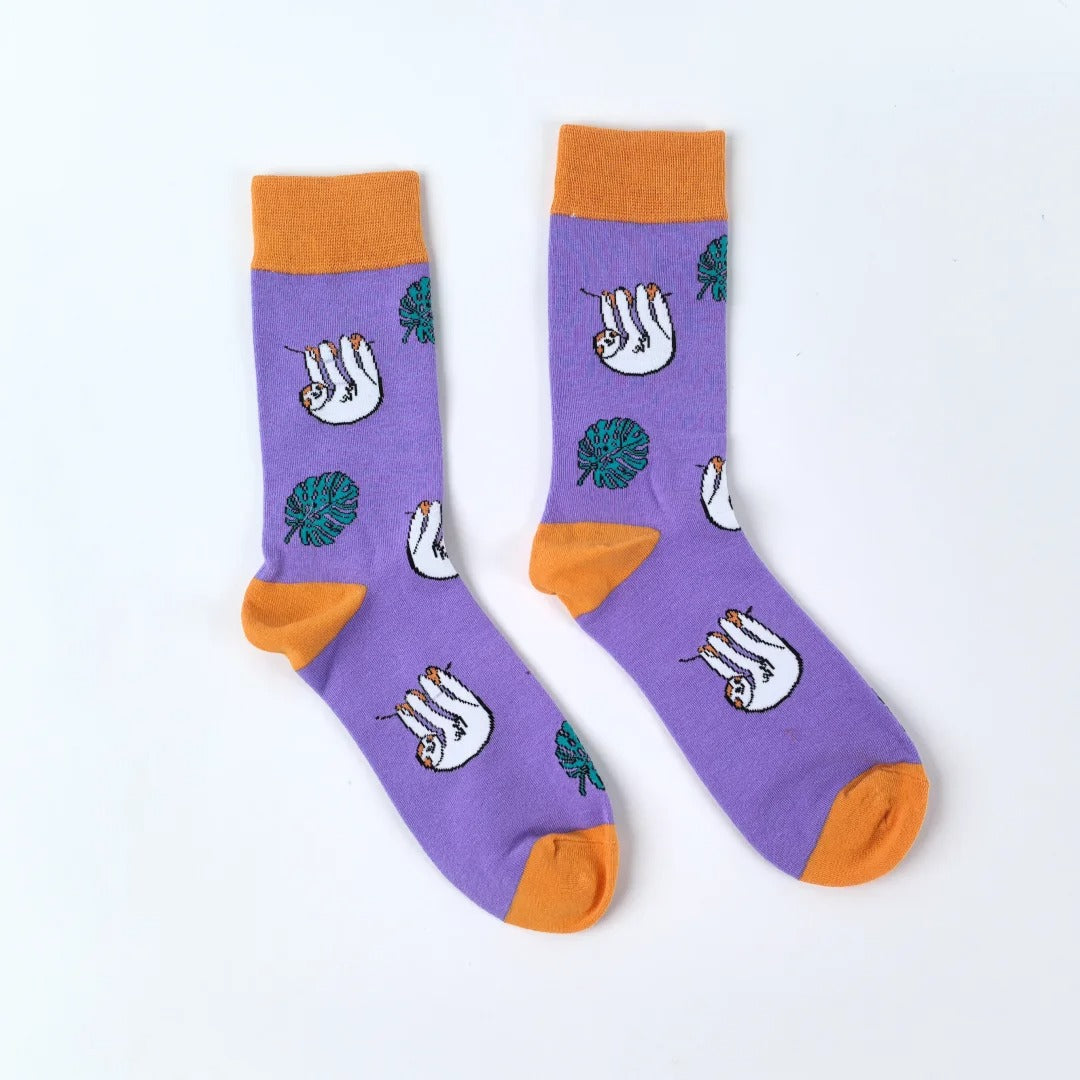 Chaussette funny - 37 / Violet