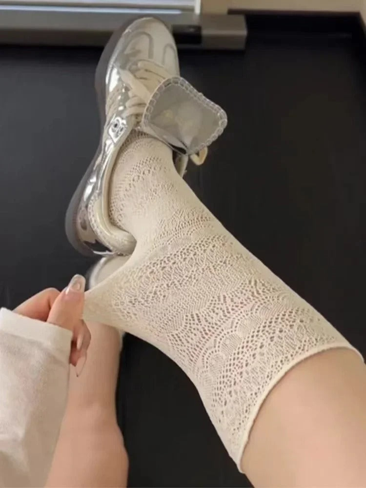 Chaussette soie - 36 / Blanc