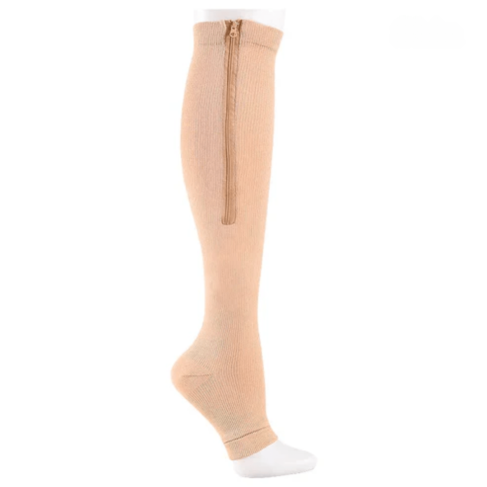 Chaussettes Compression Fermetures Éclaires - Noir - café / L-XL