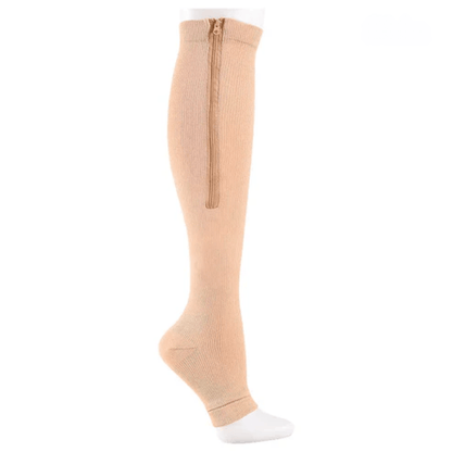 Chaussettes Compression Fermetures Éclaires - Noir - café / L-XL