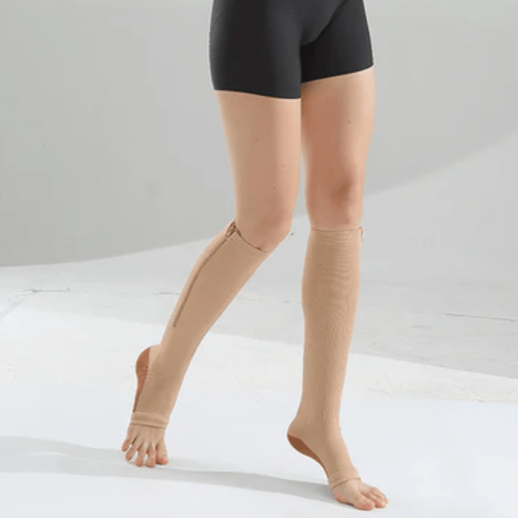 Chaussettes Compression Fermetures Éclaires - Peau - café / S-M