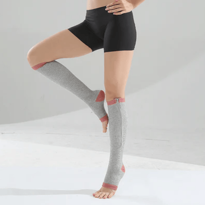 Chaussettes Compression Fermetures Éclaires - Peau - café / XXL