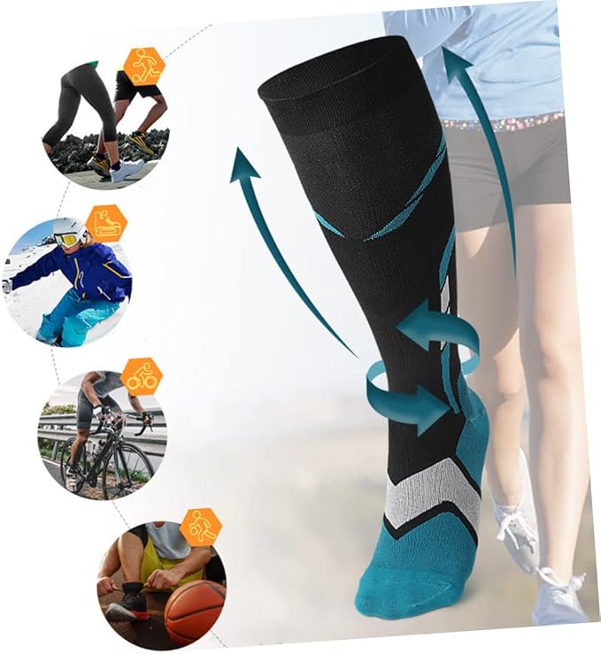Chaussettes Compression Unisexe - Gris et bleu / S-M
