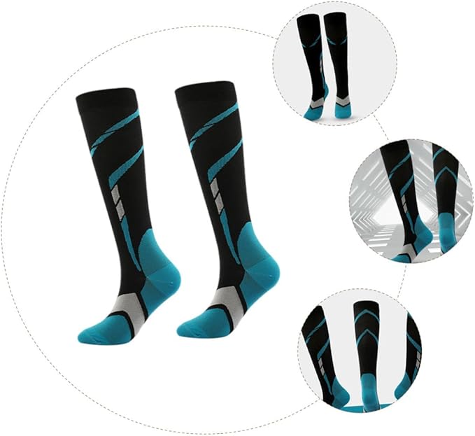 Chaussettes Compression Unisexe - Gris et bleu / L-XL