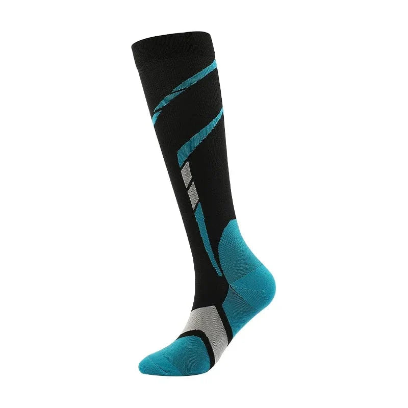 Chaussettes Compression Unisexe - Noir et bleu / L-XL