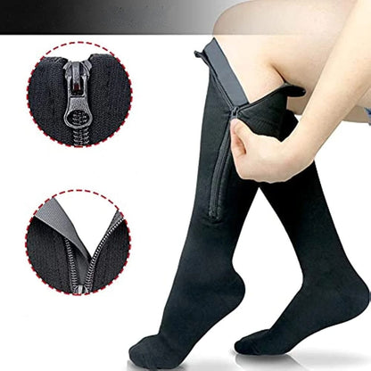 Chaussettes Contention Homme Fermeture Éclair - Noir / L/XL