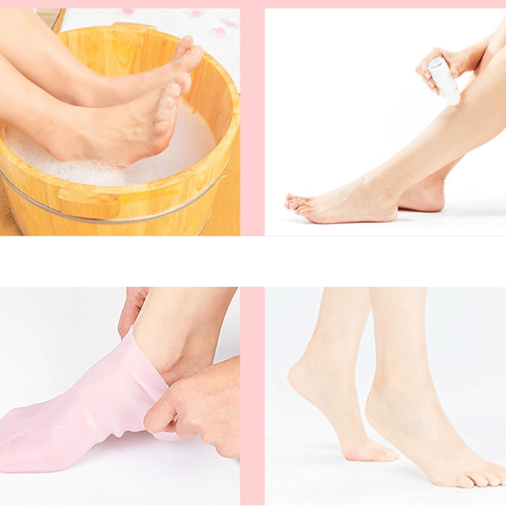 Chaussettes de Soin des Pieds Silicone - Blanc