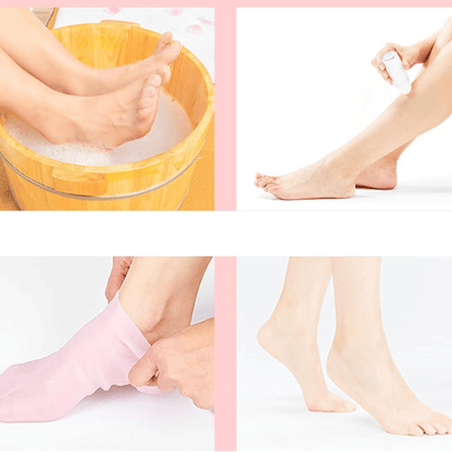 Chaussettes de Soin des Pieds Silicone - Blanc