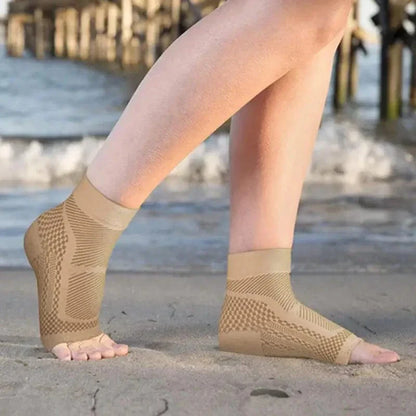 Chaussettes Soutien Cheville - Beige / S/M (21cm - 24cm)